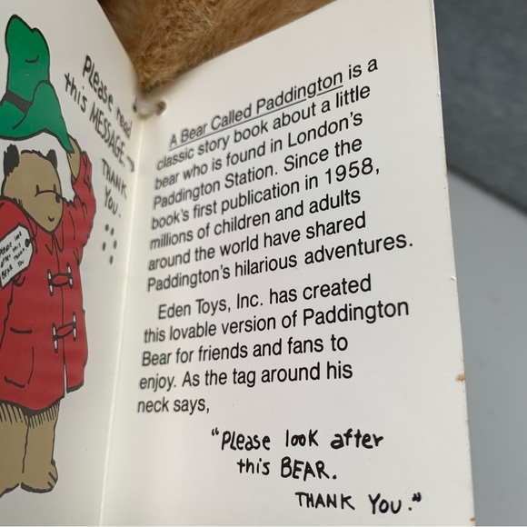 Paddington Bear by Eden Toys Exclusively for Macy's Darkest Peru Green Hat 14” - Picture 6 of 12